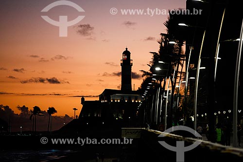  Nightfall - Santo Antonio da Barra Fort (1702) from the Barra Beach boardwalk  - Salvador city - Bahia state (BA) - Brazil