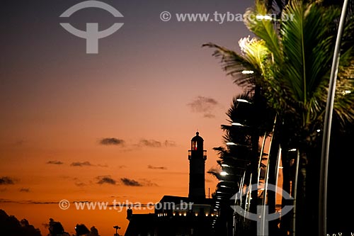  Nightfall - Santo Antonio da Barra Fort (1702) from the Barra Beach boardwalk  - Salvador city - Bahia state (BA) - Brazil