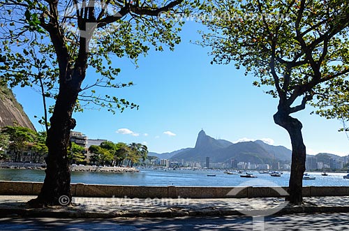  View of Botafogo Bay with Christ the Redeemer in the background  - Rio de Janeiro city - Rio de Janeiro state (RJ) - Brazil