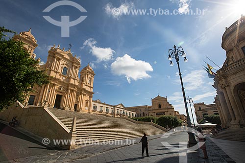  Facade os the Cattedrale di San Nicolò di Mira (Cathedral of the Saint Nicholas of Myra) - 1776  - Noto city - Syracuse province - Italy