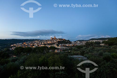  General view of the Piazza Armerina city during the nightfall  - Piazza Armerina city - Enna province - Italy