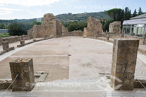  courtyard - Villa Romana del Casale - old palace building IV century  - Piazza Armerina city - Enna province - Italy