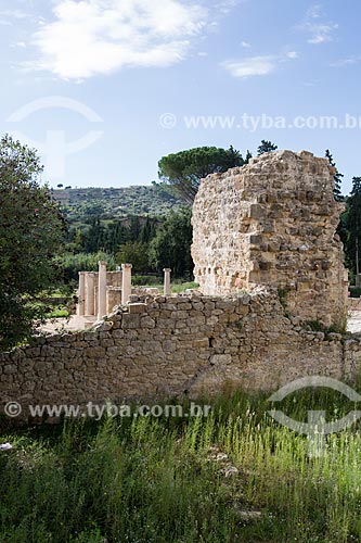  Entrance of the Villa Romana del Casale - old palace building IV century  - Piazza Armerina city - Enna province - Italy