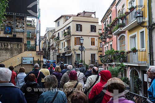 Tourists - streets of Taormina city  - Taormina city - Messina province - Italy