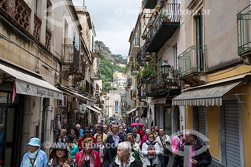  Tourists - streets of Taormina city  - Taormina city - Messina province - Italy