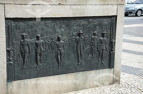  Plaque reproducing the march of 18 do Forte at the base of the Monument to Eighteen of the Fort  - Rio de Janeiro city - Rio de Janeiro state (RJ) - Brazil