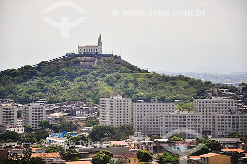  View of the Nossa Senhora da Penha Church (XVIII century) from gondola of Alemao Cable Car - operated by SuperVia  - Rio de Janeiro city - Rio de Janeiro state (RJ) - Brazil