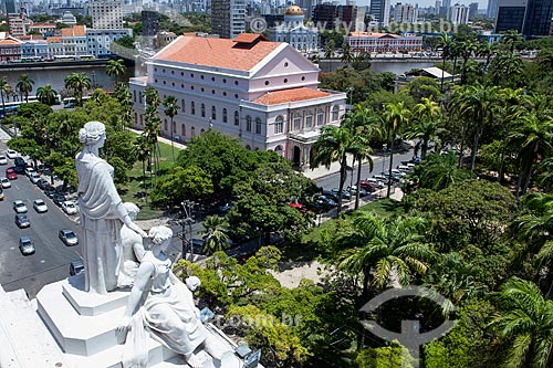  View of Santa Isabel Theatre (1850) from Palace of Justice (1930) - headquarters of the Justice Court of Pernambuco  - Recife city - Pernambuco state (PE) - Brazil