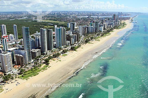  Aerial photo of the Boa Viagem Beach waterfront  - Recife city - Pernambuco state (PE) - Brazil