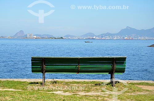  Bench and view from Paqueta Island  - Rio de Janeiro city - Rio de Janeiro state (RJ) - Brazil