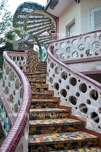  Casa de Artes Paqueta (Paqueta Arts home) - Staircase inspired by the work of Spanish artist Gaudi  - Rio de Janeiro city - Rio de Janeiro state (RJ) - Brazil