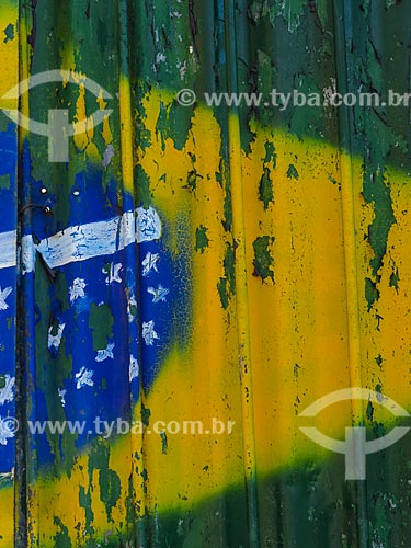  Graffiti - Brazilian flag  - Porto Alegre city - Rio Grande do Sul state (RS) - Brazil