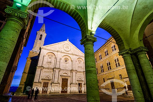  Facade of the Duomo di Pienza (Pienza Cathedral)  - Castiglione dOrcia city - Siena province - Italy