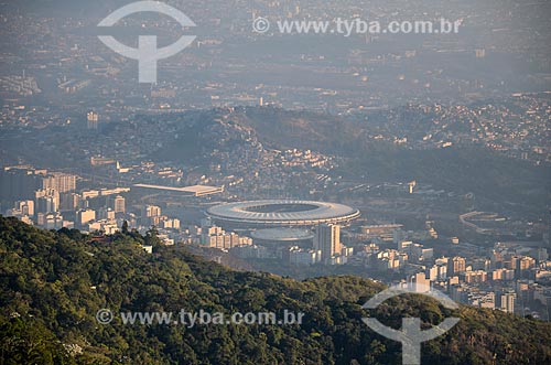  View of the Journalist Mario Filho Stadium (1950) - also known as Maracana - from Christ the Redeemer  - Rio de Janeiro city - Rio de Janeiro state (RJ) - Brazil