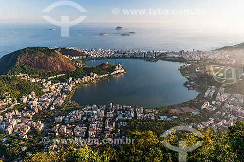  View of the Rodrigo de Freitas Lagoon from Christ the Redeemer mirante  - Rio de Janeiro city - Rio de Janeiro state (RJ) - Brazil