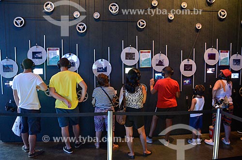  Tourist - interactive exhibit at Urca Mountain about the Sugar Loaf cable car  - Rio de Janeiro city - Rio de Janeiro state (RJ) - Brazil