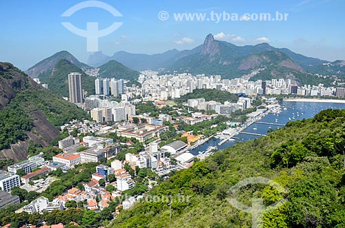  View of the Urca neighborhood from Urca Mountain with the Christ the Redeemer in the background  - Rio de Janeiro city - Rio de Janeiro state (RJ) - Brazil