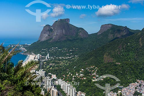  View of the Rock of Gavea from Morro Dois Irmaos (Two Brothers Mountain)  - Rio de Janeiro city - Rio de Janeiro state (RJ) - Brazil