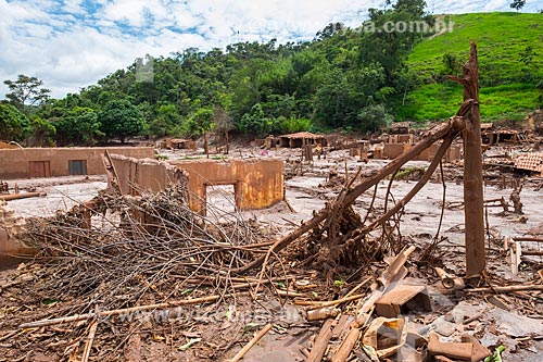  Ruins of houses of the Paracatu de Baixo district after the dam rupture of the Samarco company mining rejects in Mariana city (MG)  - Mariana city - Minas Gerais state (MG) - Brazil