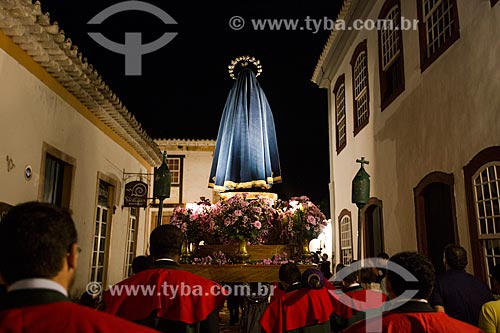  Procession of the meeting between the images of Jesus Christ and Our Lady - during the Bom Jesus dos Passos celebrations - Direita Street  - Tiradentes city - Minas Gerais state (MG) - Brazil