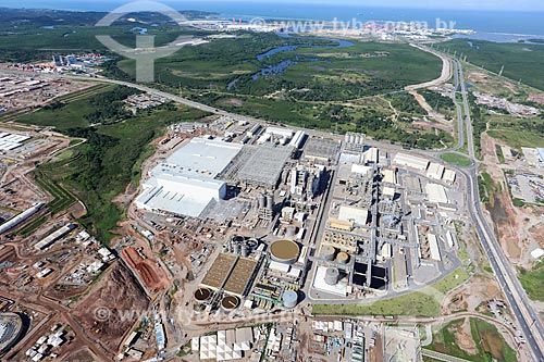  Aerial photo of the Suape Petrochemical Complex with the Port of Suape Complex in the background  - Ipojuca city - Pernambuco state (PE) - Brazil