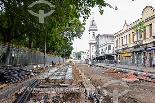  Works around the Republica Square to passage of TRAM (VLT-light rail Vehicle)  - Rio de Janeiro city - Rio de Janeiro state (RJ) - Brazil