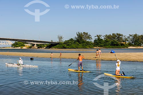  Practitioner of stand up paddle - Restinga Marambaia - the area protected by the Navy of Brazil  - Rio de Janeiro city - Rio de Janeiro state (RJ) - Brazil