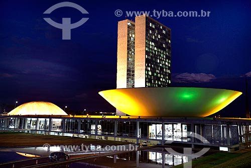  Facade of National Congress at night  - Brasilia city - Distrito Federal (Federal District) (DF) - Brazil