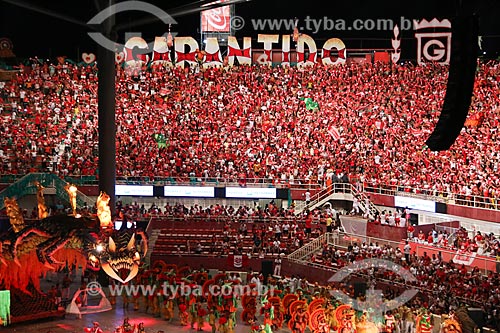  Fans during Garantido Boi (Guaranteed Ox) apresentation - Parintins Folklore Festival - Amazonino Mendes Cultural Center and Sportive (1988) - also known as Bumbodromo  - Parintins city - Amazonas state (AM) - Brazil