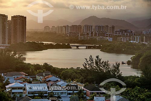  View of Marapendi Lagoon during the sunset  - Rio de Janeiro city - Rio de Janeiro state (RJ) - Brazil