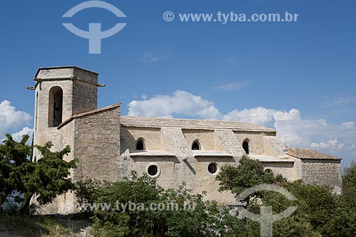  Facade of the La Collegiale Notre Dame dAlidon church (XVI century)  - Oppede city - Vaucluse department - France