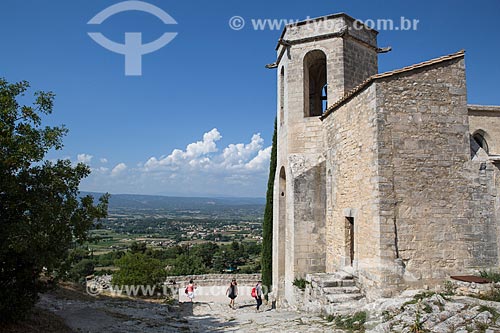  Facade of the La Collegiale Notre Dame dAlidon church (XVI century)  - Oppede city - Vaucluse department - France