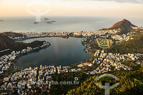  View of the Rodrigo de Freitas Lagoon from Christ the Redeemer mirante  - Rio de Janeiro city - Rio de Janeiro state (RJ) - Brazil