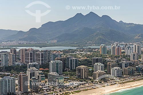  Aerial photo of the Barra da Tijuca Beach with hotels and residential buildings  - Rio de Janeiro city - Rio de Janeiro state (RJ) - Brazil