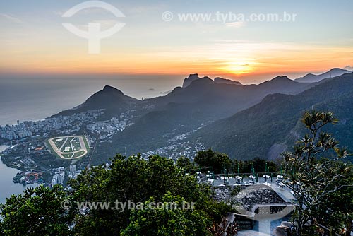  General view of Gavea neighborhood sunset from Christ the Redeemer (1931)  - Rio de Janeiro city - Rio de Janeiro state (RJ) - Brazil