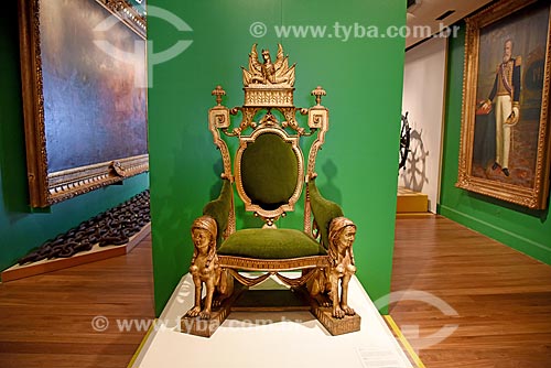  Throne of Dom Pedro II at the Supreme Court of Military Justice - part of the permanent exhibit The Construction of the Nation - National Historical Museum  - Rio de Janeiro city - Rio de Janeiro state (RJ) - Brazil