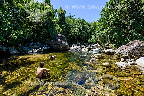  Bather - river of the Guapiacu Ecological Reserve  - Cachoeiras de Macacu city - Rio de Janeiro state (RJ) - Brazil