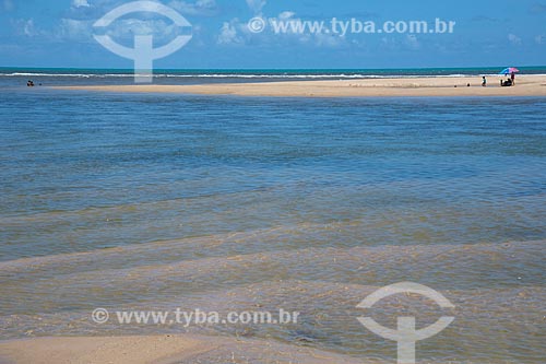  View of sand bank - Barra do Abiai Beach  - Pitimbu city - Paraiba state (PB) - Brazil