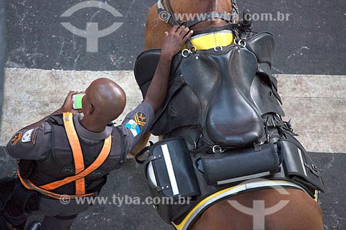  Top view of policeman of the Military Police Cavalry  - Rio de Janeiro city - Rio de Janeiro state (RJ) - Brazil