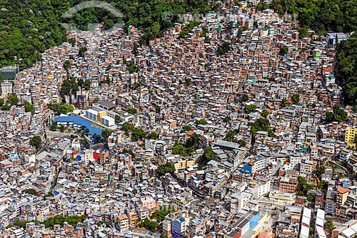  View of Rocinha Slum from Morro Dois Irmaos (Two Brothers Mountain) trail  - Rio de Janeiro city - Rio de Janeiro state (RJ) - Brazil