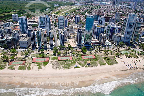  Aerial photo of the tennis court - Boa Viagem Beach  - Recife city - Pernambuco state (PE) - Brazil