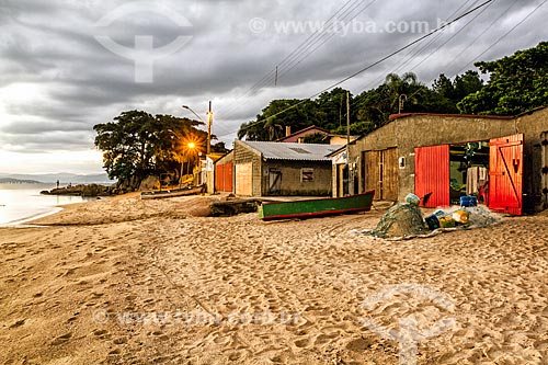  Boathouse at Tapera Beach at dusk  - Florianopolis city - Santa Catarina state (SC) - Brazil
