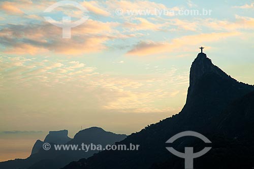  View of the evening with the Rock of Gavea and Christ the Redeemer (1931)  - Rio de Janeiro city - Rio de Janeiro state (RJ) - Brazil