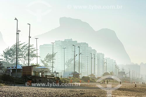  View of the Rock of Gavea from Barra da Tijuca Beach waterfront  - Rio de Janeiro city - Rio de Janeiro state (RJ) - Brazil