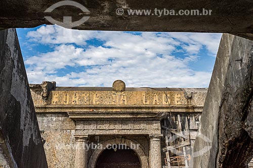  Detail of entrance of the Tamandare da Laje Fort (1555)  - Rio de Janeiro city - Rio de Janeiro state (RJ) - Brazil