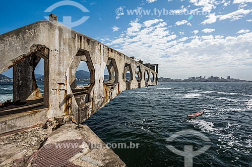  View of Rio de Janeiro city waterfront from the Tamandare da Laje Fort (1555)  - Rio de Janeiro city - Rio de Janeiro state (RJ) - Brazil