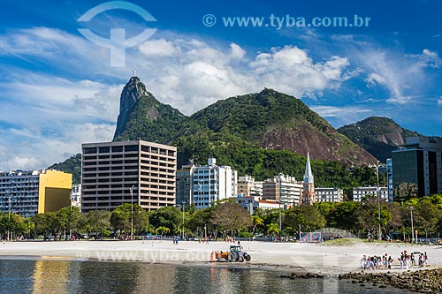  View of the Botafogo Beach with the Christ the Redeemer in the background  - Rio de Janeiro city - Rio de Janeiro state (RJ) - Brazil