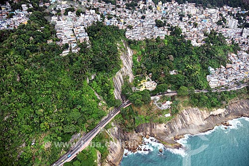  Aerial photo of the Vidigal Slum  - Rio de Janeiro city - Rio de Janeiro state (RJ) - Brazil