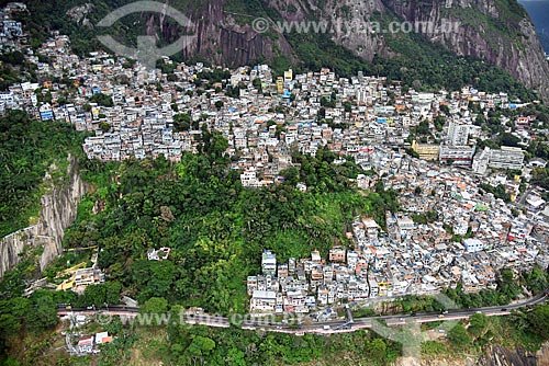  Aerial photo of the Vidigal Slum  - Rio de Janeiro city - Rio de Janeiro state (RJ) - Brazil