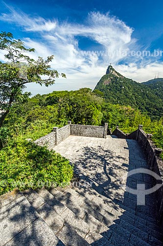  View of the Christ the Redeemer from Mirante Dona Marta  - Rio de Janeiro city - Rio de Janeiro state (RJ) - Brazil